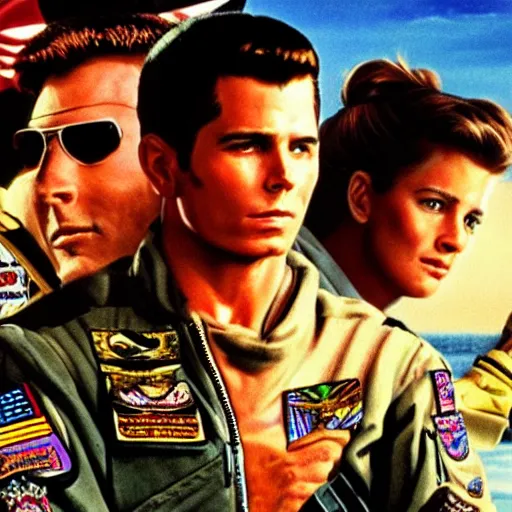 Prompt: top gun movie crossover of last of the mohicans fantasy art 4 k photo