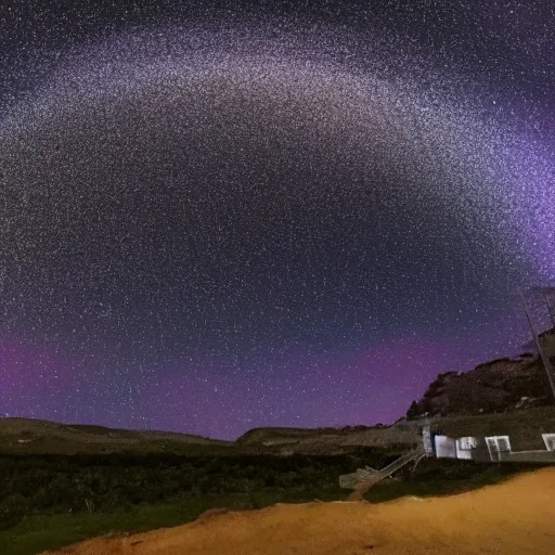 Image similar to Margherita Hack discovers a new black hole and point at the beautiful night sky