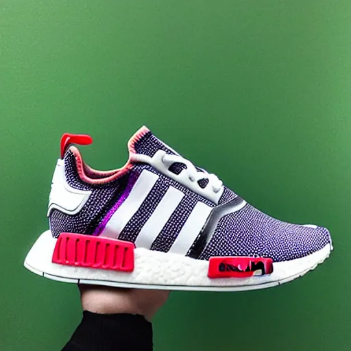 Image similar to Naurto themed NMD adidas sneakers