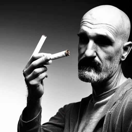 Image similar to very accurate photo, very coherent image, hyper realistic photo of a man holding a cigarette in a hand, by Omar Reda, Tim Booth, award-winning shot