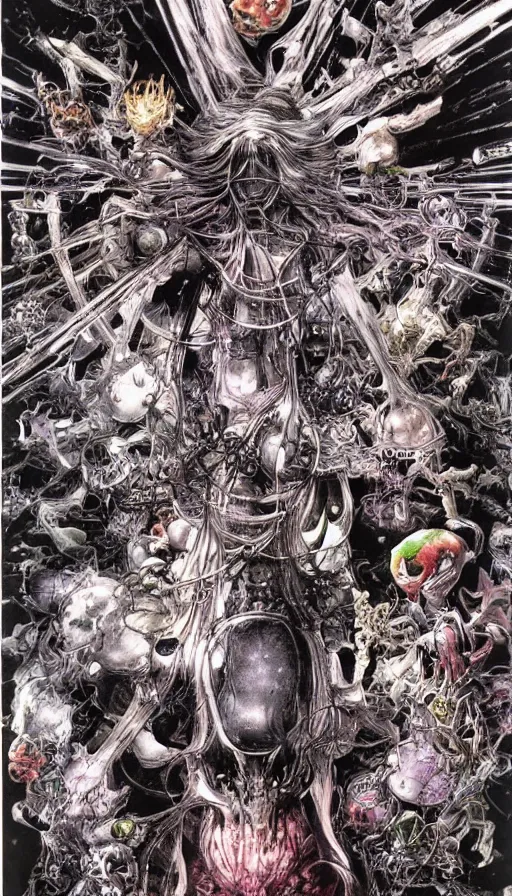 Prompt: The end of an organism, by Yoshitaka Amano,