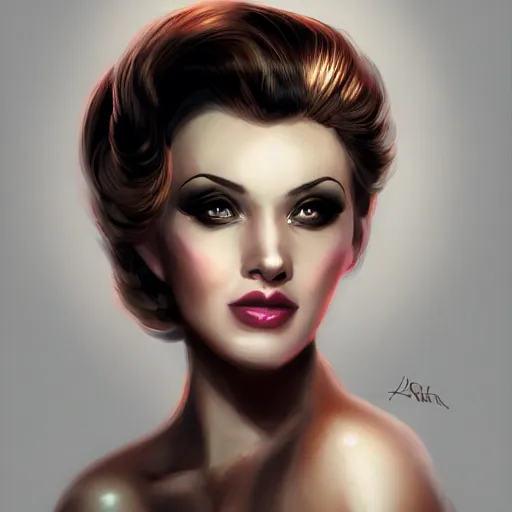 Image similar to character concept portrait of a beautiful voluminous woman burlesque dancer, intricate, elegant, digital painting, concept art, smooth, focus, rim light