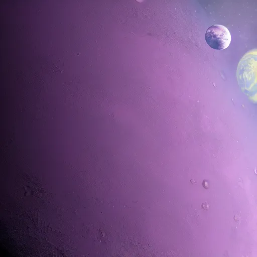 Image similar to a closeup of a lonely purple planet floating alone in the vast blackness of deep space, digital art, photorealistic, detailed, trending on artstation, closeup photo