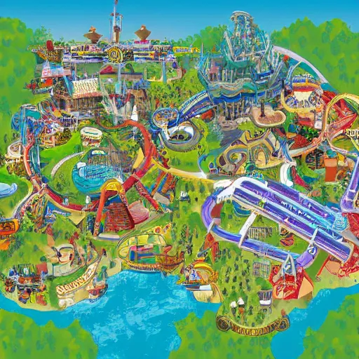 Image similar to theme park map, aerial view, illustration