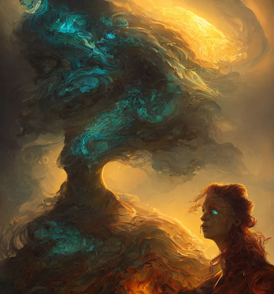 Prompt: a portrait of a beautiful elegant elemental entity, backlit, strong rim light, highly detailed, impasto, digital painting, HDRI, by Alvaro Castagnet, glowing ink outlines, Peter Mohrbacher and Dan Mumford, vivid colors, high contrast, 8k resolution, intricate, photorealistic, smooth