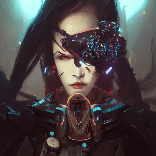 Image similar to portrait of a cybernetic vampire, cyberpunk concept art by pete mohrbacher and artgerm and wlop and greg rutkowski and deathburger, digital art, highly detailed, intricate, sci-fi, sharp focus, Trending on Artstation HQ, deviantart, unreal engine 5, 4K UHD image