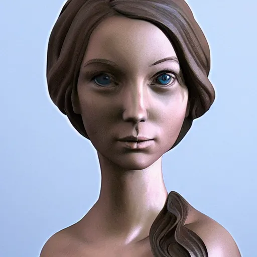 Prompt: dramatic 3 d sculpture of a girl stylized, studio light, highly detailed, realistic - 4