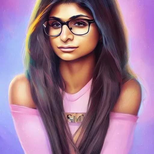 Image similar to mia khalifa as teen girl, long hair, gorgeous, amazing, elegant, intricate, highly detailed, digital painting, artstation, concept art, sharp focus, illustration, art by Ross tran