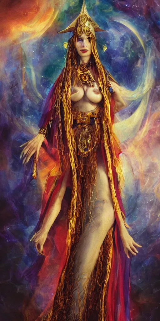 Image similar to a mystical woman priestess