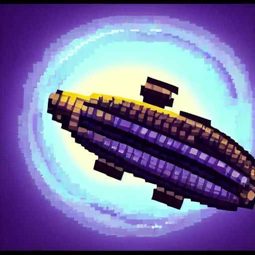 Image similar to spaceship traveling at light speed, sci fi, pixel art