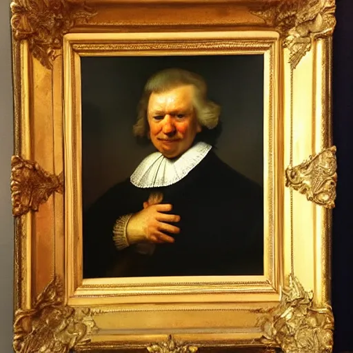 Prompt: donald trump portrait from Rembrandt