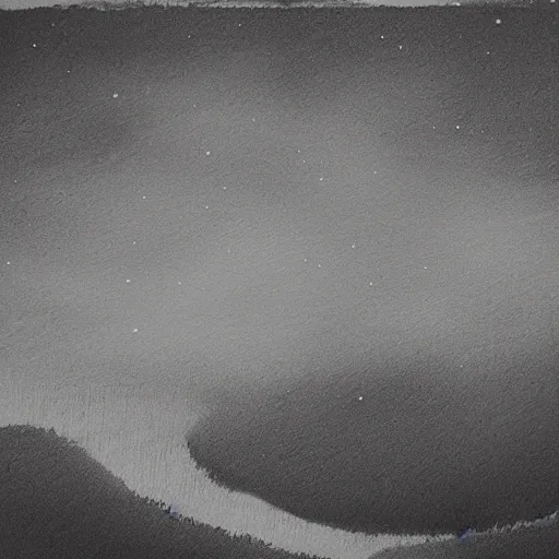 Prompt: foggy night sky, black and white, high detail, etching, high contrast