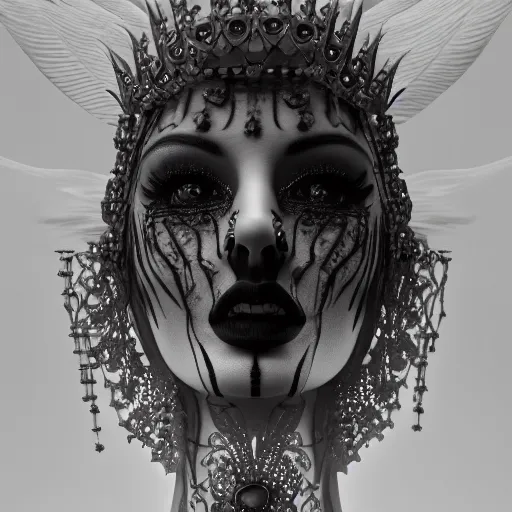 Image similar to queen of sorrow, 4 k, intricate, jaw dropping, gorgeous, surreal, octane render