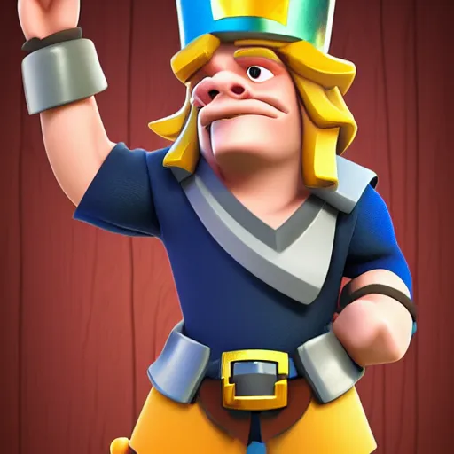 Image similar to clash royale card of a goblin with blonde long hair, ultra detailed