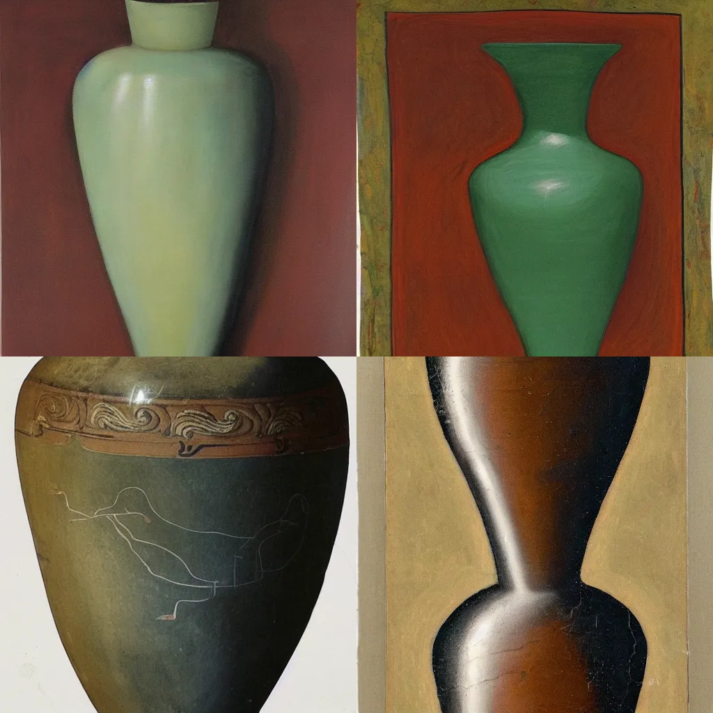 Prompt: painting of an ancient vase in seducing shape
