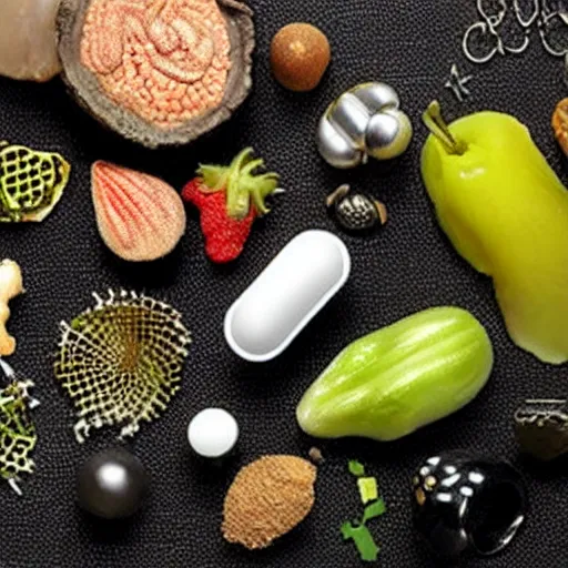 Image similar to nanotech created food and jewelry