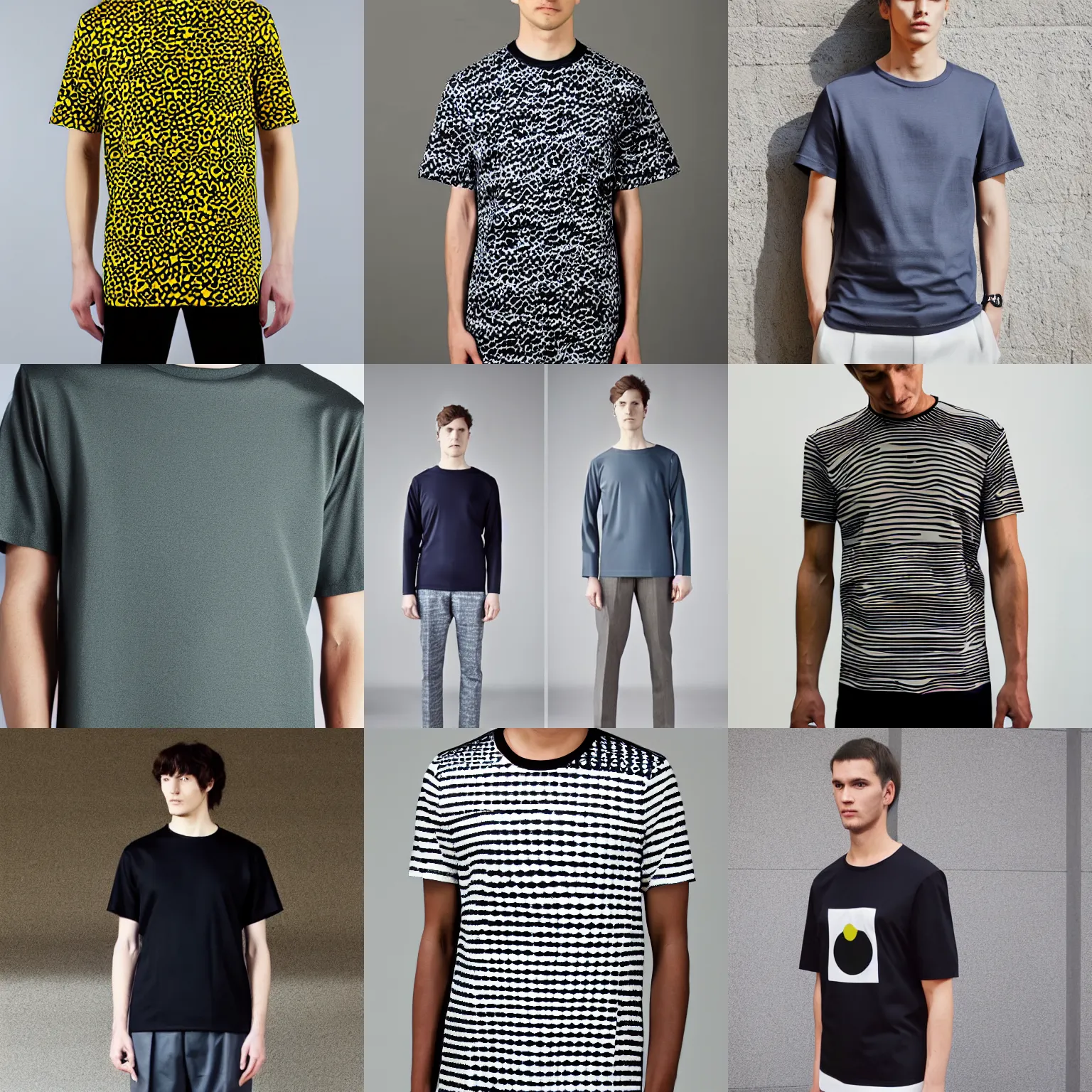 Prompt: marimekko Tsutsugaki men's t-shirt minimalist minimal design