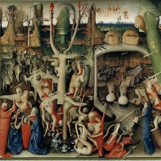 Prompt: the madness of bosch, illustrious painting, exquisitely detailed