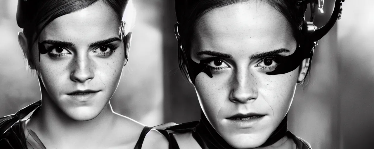 Image similar to Emma Watson as catwoman, 8k wallpaper, XF IQ4, 50mm, F1.4, studio lighting, professional, 8K, Look at all that detail!, Dolby Vision, UHD