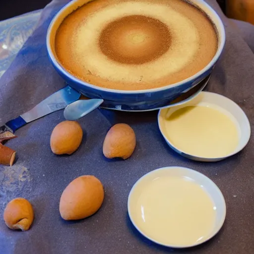 Prompt: a dish of dutch vla