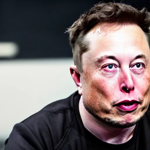 Image similar to professional photo of elon musk sobbing, stunning, 4 k