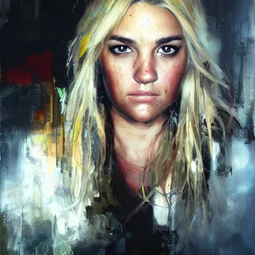 Prompt: jamie lynn spears and morphed together, hybrid, jeremy mann painting