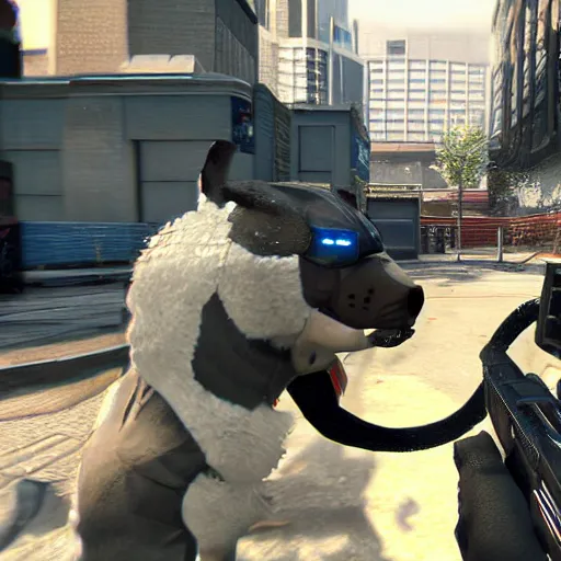 Image similar to Screenshot from the PC game Payday 2 demonstrating the fursuit unlock