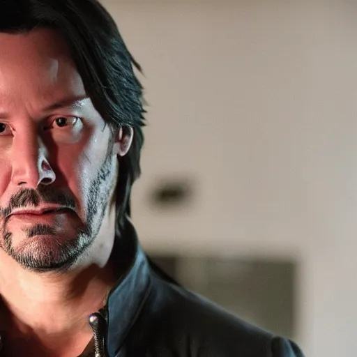 Prompt: Keanu reeves as robin from Batman 4K detailed super realistic