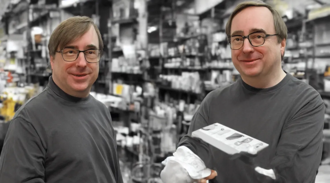 Image similar to vinil scale figure of Linus Torvalds, photo product