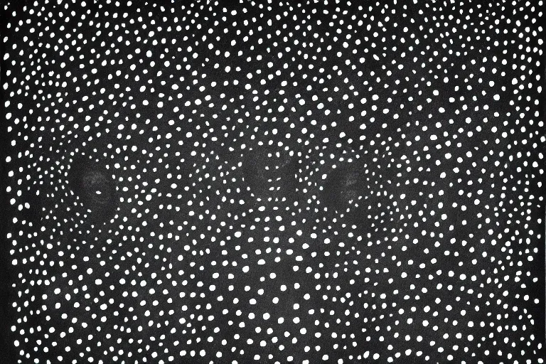 Image similar to anxiety faceless people dark, dots, drip, stipple, pointillism, technical, abstract, minimal, style of francis bacon, asymmetry, pulled apart, cloak, hooded cowl, made of dots, abstract, balaclava mask, colored dots, sploch