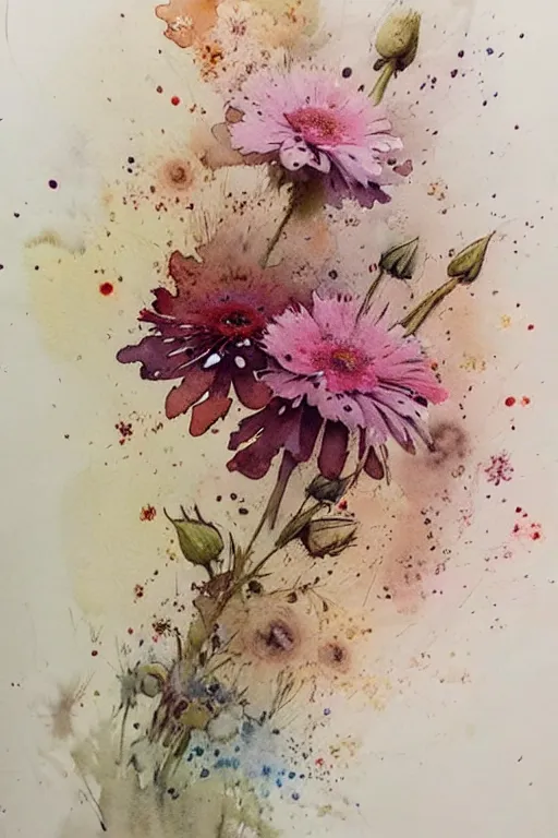 Prompt: ( ( ( ( ( ( ( ( ( ( loose loose watercolor of flowers painterly, granular splatter dripping. muted colors. ) ) ) ) ) ) ) ) ) ) by jean - baptiste monge!!!!!!!!!!!!!!!!!!!!!!!!!!!!!!