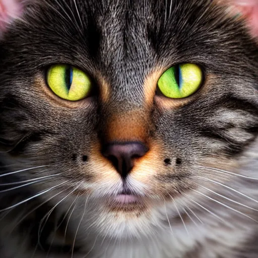 Prompt: a detailed professional closeup photo of a cat head