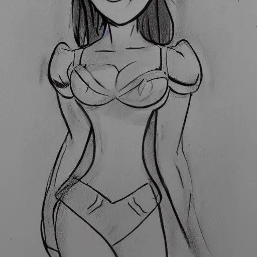 Image similar to milt kahl sketch of victoria justice with kim kardashian body as princess daisy from super mario bros