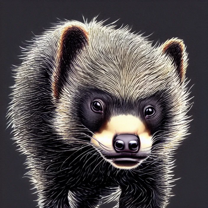 Prompt: cute honey badger, ultra realistic, concept art, highly detailed