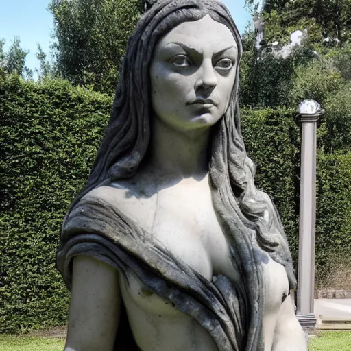 Image similar to a marmor statue of Mila Kunis by Michelangelo
