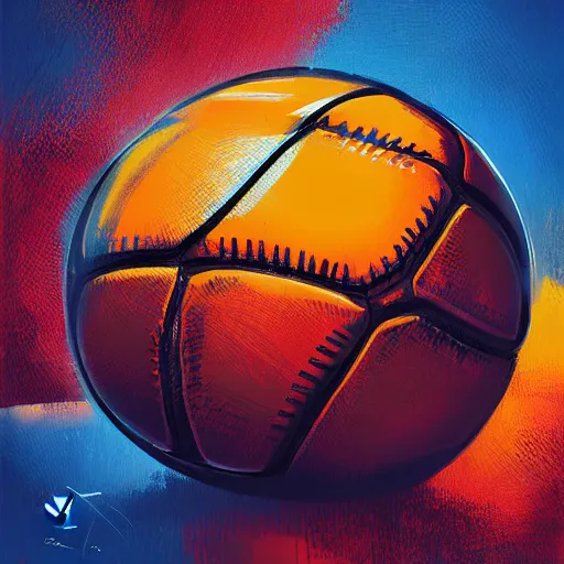 Image similar to detailed illustration of a football ball by alena aenami and annato finnstark