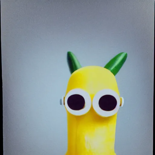 Image similar to earl of lemongrab, hyperrealism polaroid photograph