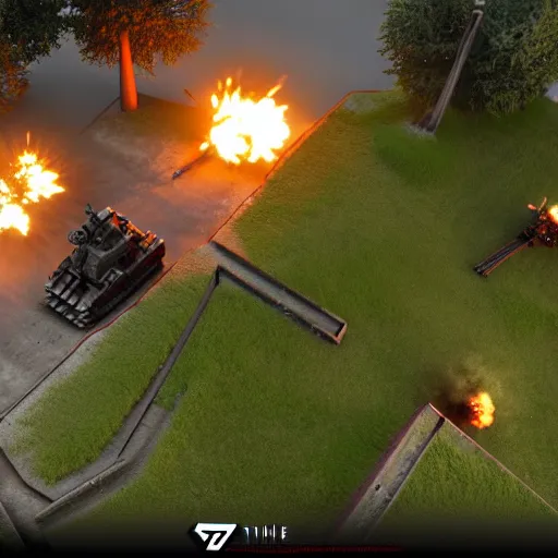 Prompt: nazi rts game, ps 5 screenshot, isometric view, third person gameplay, 3 d render, cryengine, highly detailed