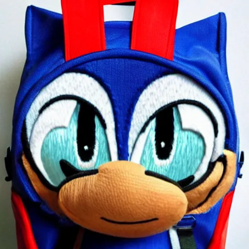 Image similar to a backpack embroidery obama sonic the hedgehog super Mario