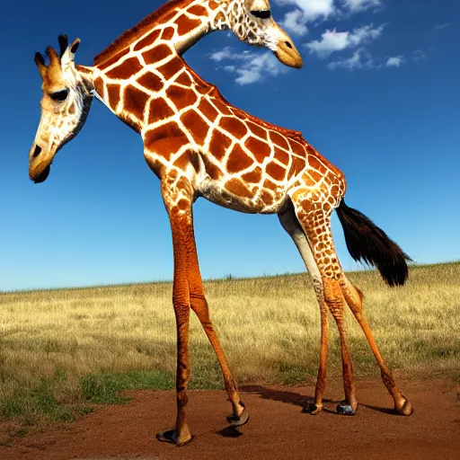 Image similar to a shrimp legged giraffe centaur photo 8k