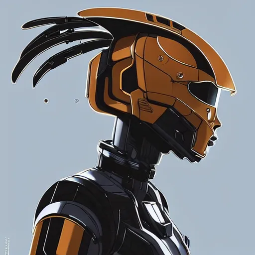 Image similar to a portrait of a stunning beautiful elite lena headey gundam pilot, with an intricate, detailed, urban inspired hiphop afro futuristic helmet, vector behance hd jesper ejsing, rhads, makoto shinkai, lois van baarle, ilya kuvshinov, rossdraws, hd, 3 2 k, ilya kuvshinov, gustav klimt