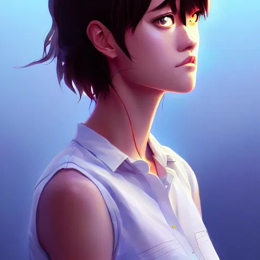 Image similar to mackenzie davis, portrait shinkai makoto studio ghibli studio key hideaki anno sakimichan stanley artgerm lau rossdraws james jean marc simonetti elegant highly detailed digital painting artstation pixiv