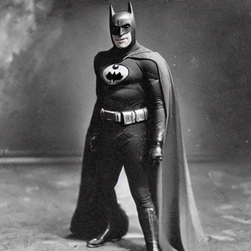 Image similar to A vintage photograph of Batman in the 19th century W- 768