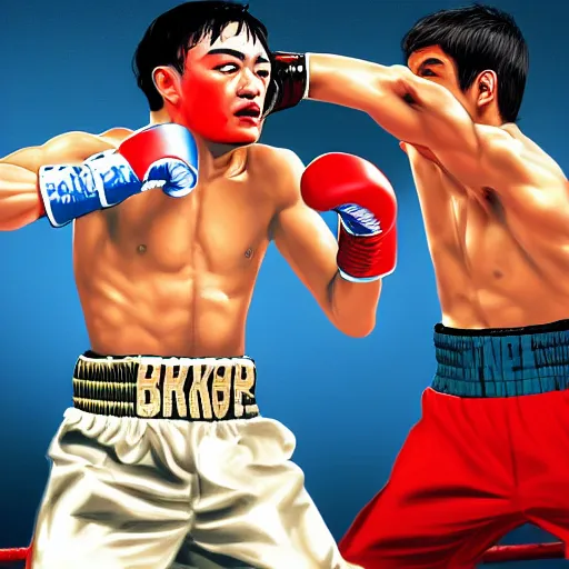 Prompt: a boxing match, digital painting, masterpiece, by joji morikawa, 4 k wallpaper