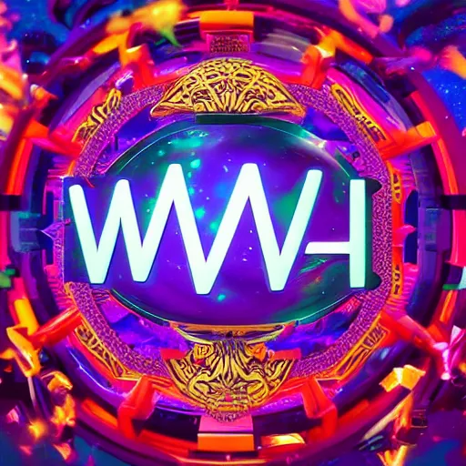 Image similar to a and w vaporwave logo, colorful, digital art, cosmic, 3 d high definition, trending on art station, photorealistic, high resolution, 8 k, octane, hyper detailed, insane details, intricate, elite, ornate, elegant trend, highly detailed and intricate, sharp focus, photography, unreal engine