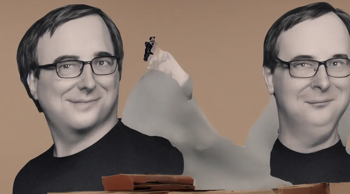 Image similar to vinil scale figure of Linus Torvalds, photo product