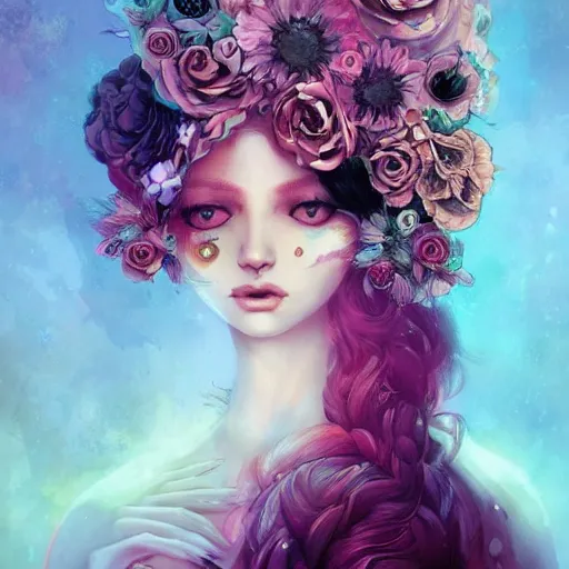 Image similar to flower by Anna Dittmann Black woman best on artstation