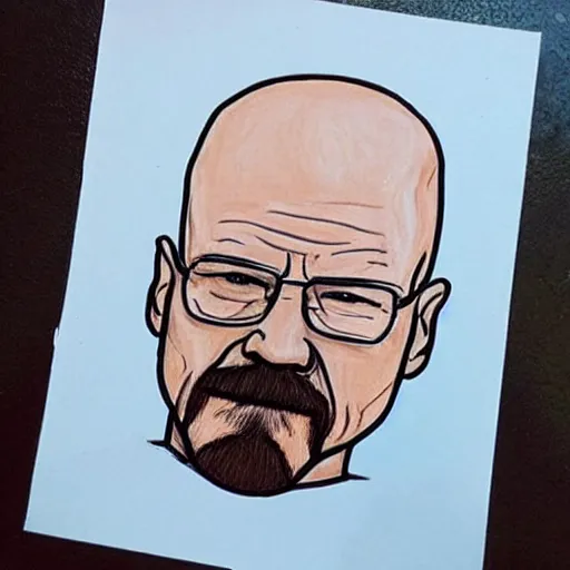 Image similar to picture of Walter White drawn by a toddler