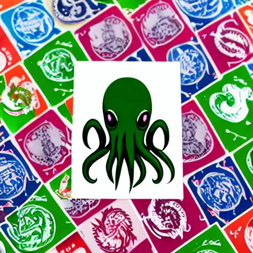 Image similar to stickers, Cthulhu