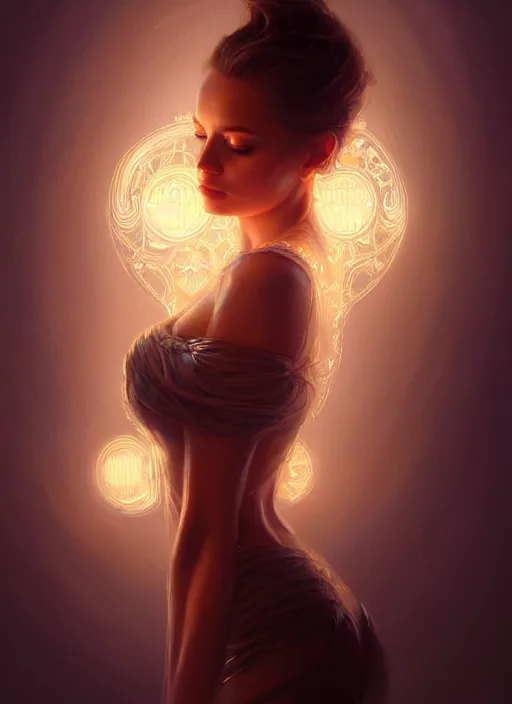 Image similar to portrait of, intricate, elegant, glowing lights, highly detailed, digital painting, artstation, glamor pose, concept art, smooth, sharp focus, illustration, art by artgerm and greg rutkowski, artey freytag